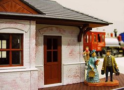 Piko Red River Station, custom painted.  Click for bigger photo.