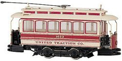 This is the streetcar that comes with the 'non-Christmas' version of the Bachmann On30 auto-reversing set. 