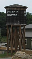 Between the time I visited in July and the time I published this article in August, volunteers have painted the LRRR's name on the water tower. Click for bigger photo.