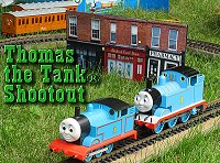 Thomas has appeared in dozens of toy train formats, including a Lionel 'large scale' version that has become a staple for public displays, and a Bachmann version that is still in production.  Click on this picture to see Paul's comparison of the two.
