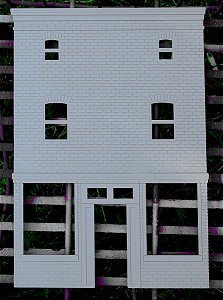 Colorado Model Structure's single-door storefront primed. Click for bigger photo.
