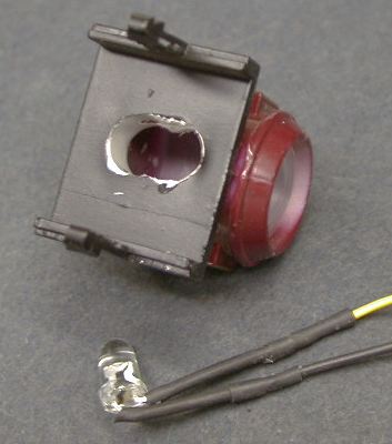 modified headlight housing and LED