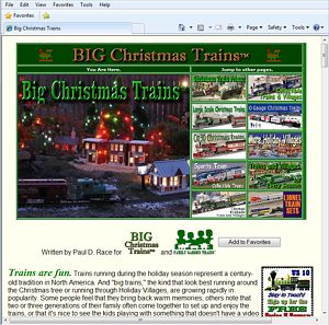 BigChristmasTrains.com was my first experiment with 'clickthrough' advertising.