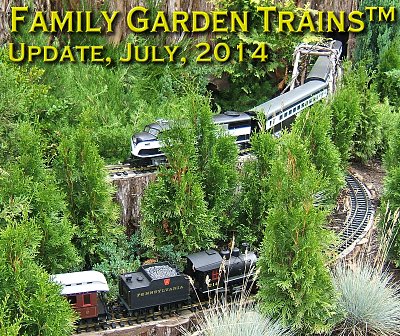 July, 2014 Update from Family Garden Trains<sup><small>TM</small></sup>.  This photo is from a garden railroad Paul Busse's organization built in Kirtland, Ohio, in 2007.  Click to go to an article about that installation