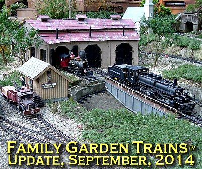 September, 2014 Update from Family Garden Trains<sup><small>TM</small></sup>.  Click to see the Kimmel family's roundhouse as is appeared in 2005.