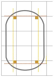 The long crosspieces were attached under the first two long boards. In this design, they will support both the long board in the middle and the outside frame pieces. Click for bigger picture.