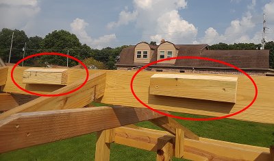 braces that would allow me to screw the sheathing down solidly but still leave a gap for ventilation.  Click for bigger photo.