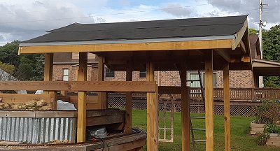 The GAF Weatherwatch rolled out onto the rest of the roof. Click for bigger photo.