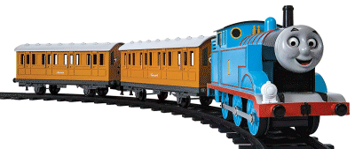 Lionel's 'Ready to Play' Thomas set is a good value, it just doesn't run on G gauge track. Click for bigger photo.