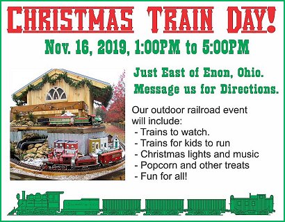 Your invitation to our annual Christmas-themed open railroad, Nov. 16, 2019.
