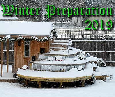 One of several early snowfalls in 2019. Thankfully, I had time to get things more or less ready before the really bad weather came and stayed.  Click for bigger photo.