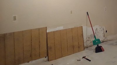 Testing the placement of the wainscoting panels.  Click for bigger photo