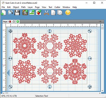 Snowflake patterns in an SVG file so they can be cut with Sure-Cuts-a-Lot2  on my old Cricut Expression. Click for bigger picture.