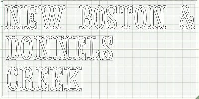 Cricut's 'Storybook' font, stretched vertically to enhance the vintage appearane. Click for bigger picture.