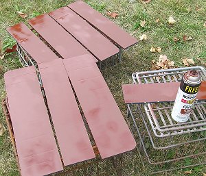 The Colorado Model Structures girder bridge sides, showing the back after painting. Click for a bigger photo.