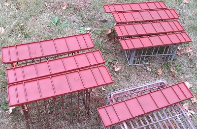 The Colorado Model Structures girder bridge sides, showing the fronts after painting. Click for a bigger photo.