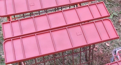 The Colorado Model Structures girder bridge sides, showing the fronts after painting. Click for a bigger photo.
