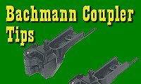 After running a string of Bachmann coaches that kept uncoupling for no apparent reason on smooth, level, wide-radius trackage, I asked some friends what they did to compensate for the couplers' legendary weaknesses.  Click to go to article.