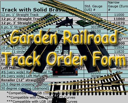 Garden Railroad Track Order Form